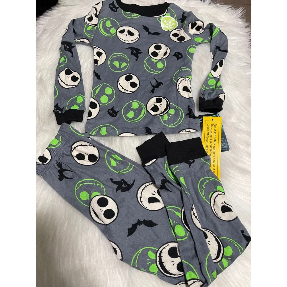 Boys 2-Piece Jack  Nightmare Before Christmas Gray Glow In the Dark Pajama 6